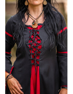 Mittelalterliches Damenkleid Schwarz-Rot 2