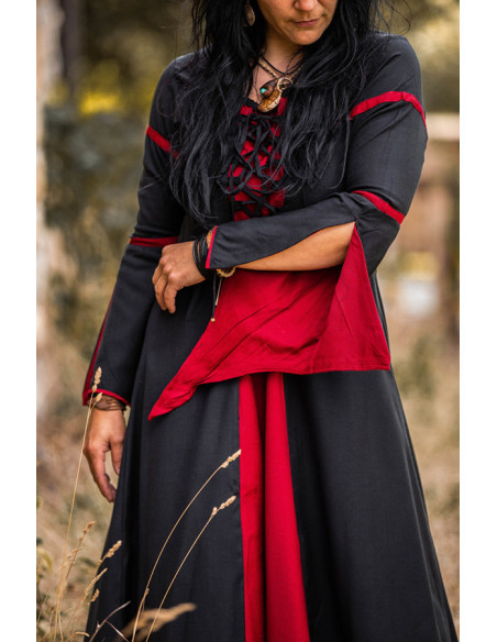 Vestido medieval mujer Negro-Rojo