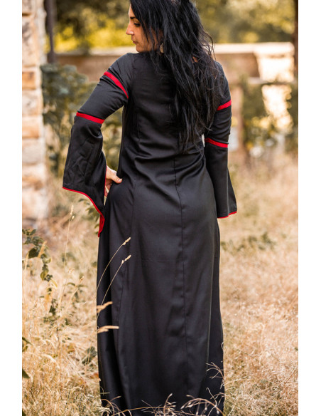 Vestido medieval mujer Negro-Rojo