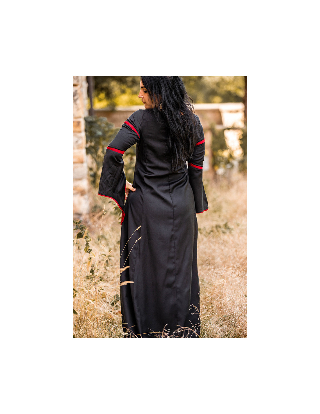 Vestido medieval mujer Negro-Rojo ⚔️ Tienda-Medieval