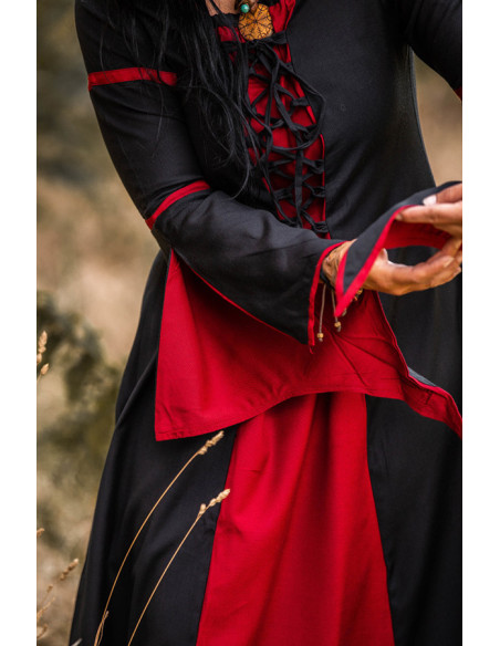 Vestido medieval mujer Negro-Rojo