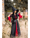 Vestido medieval mujer Negro-Rojo