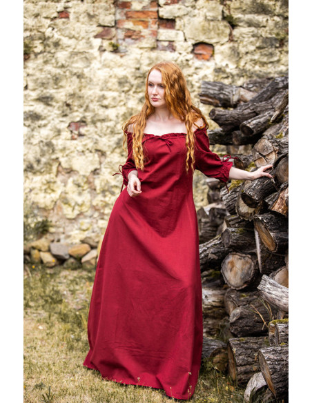 Vestido medieval Karen, rojo