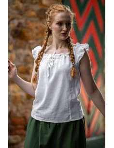 Lotte ærmeløs sommer middelalderbluse, hvid 2
