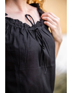 Blusa medieval de verano sin mangas Lotte, negro 2