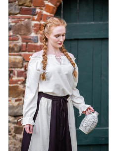 Middeleeuwse blouse vrouw ruches