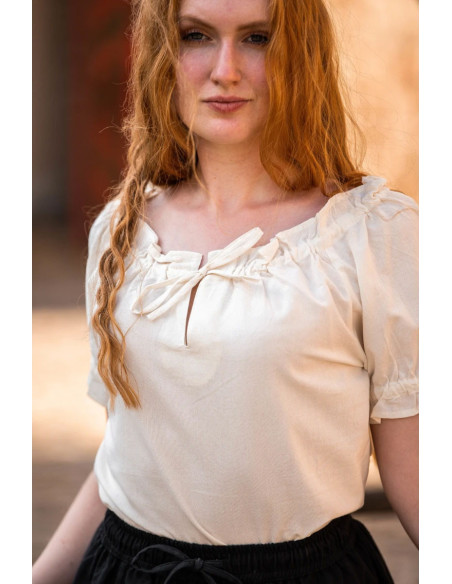 Middelalderbluse med bindebånd model...