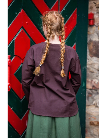 Mittelalterbluse Modell Tilda, braune...