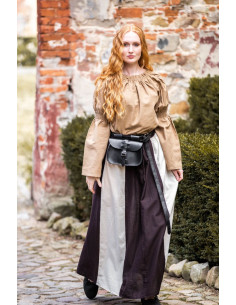 Klassisk middelalderbluse model Coletta, brun farve