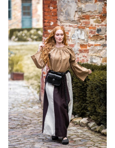 Klassisk middelalderbluse model Coletta, brun farve 2