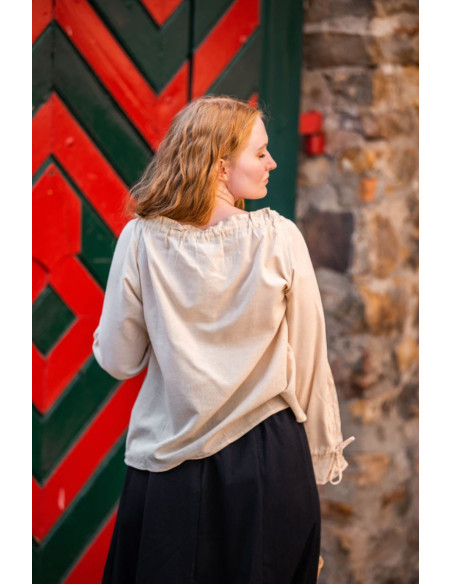 Blusa medieval mujer Bettina, cáñamo
