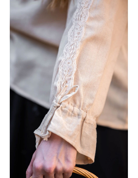 Middelalderlig damebluse Bettina, hamp