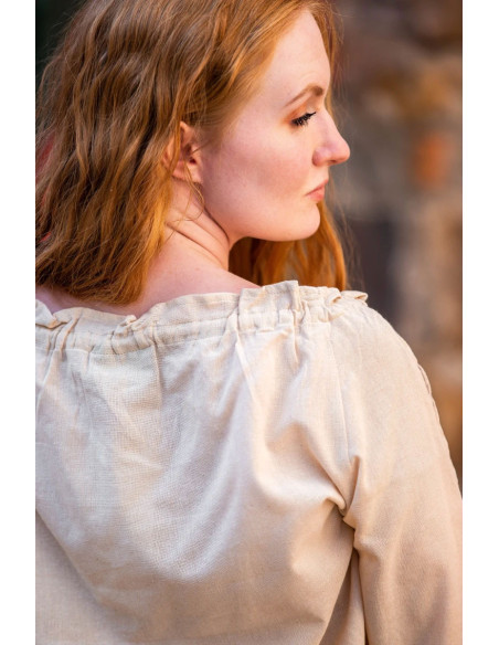 Middelalderlig damebluse Bettina, hamp