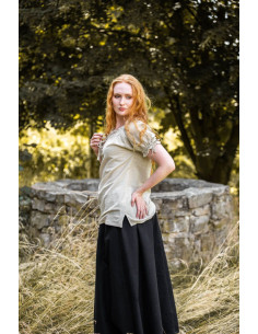 Middelalderbluse med bindebånd model Otillia, hamp 2
