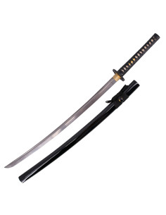 Funktionelle Katana-Klinge aus Damaststahl und lackierte...