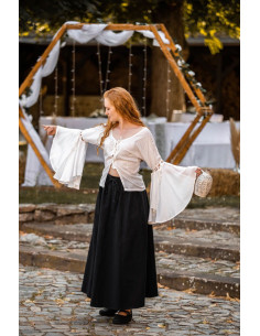 Middelalderlig heksebluse model Carmen, hvid farve