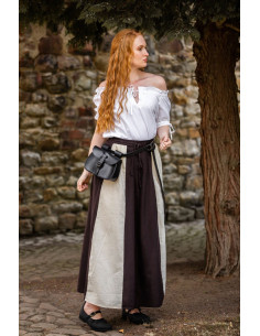 Middelalderskørt Diana model, naturlig brun-hvid 2