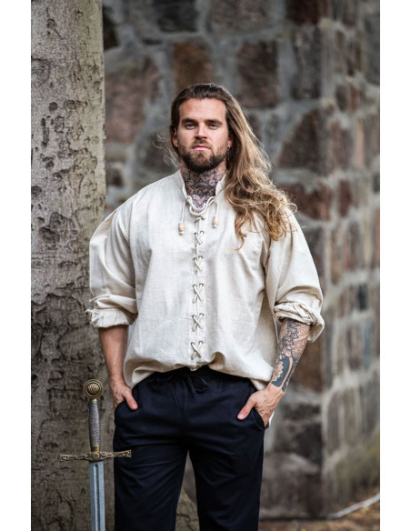 Camisa medieval con lazos modelo...
