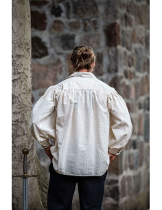 Camisa pirata Artur con cordones, color blanco natural 2