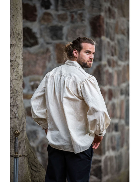 Artur piratenhemd met veters, naturel...