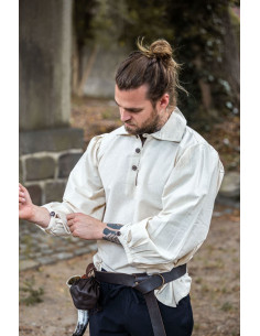 Middeleeuws overhemd model Ferdinand, naturel wit