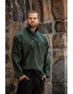 Middelalder skjorte snørebånd model Ansbert, grøn farve