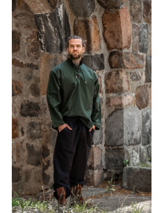 Camisa medieval cordones modelo Ansbert, color verde 2