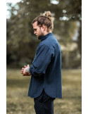 Mittelalter Hemdschnürsenkel Modell Ansbert, blaue Farbe