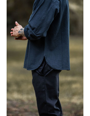 Mittelalter Hemdschnürsenkel Modell Ansbert, blaue Farbe