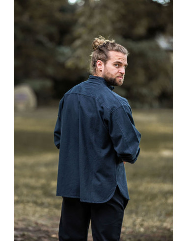 Mittelalter Hemdschnürsenkel Modell Ansbert, blaue Farbe