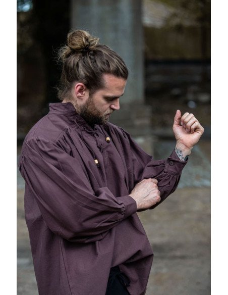 Camisa medieval ancha con lazos,...