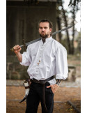 Mittelalterhemd mit Krawatten Modell Dagwin, weiß