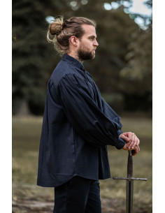 James model højhalset piratskjorte, sort farve 2
