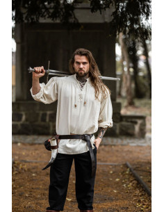 Camisa medieval crema con lazos