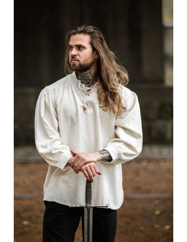 Cremefarbenes mittelalterliches Hemd mit Krawatten