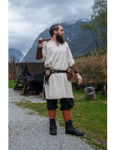 Viking tuniek met Erwin borduursel, naturel wit