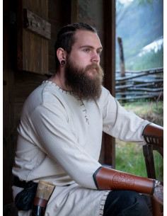 Viking tuniek met Erwin borduursel, naturel wit 2