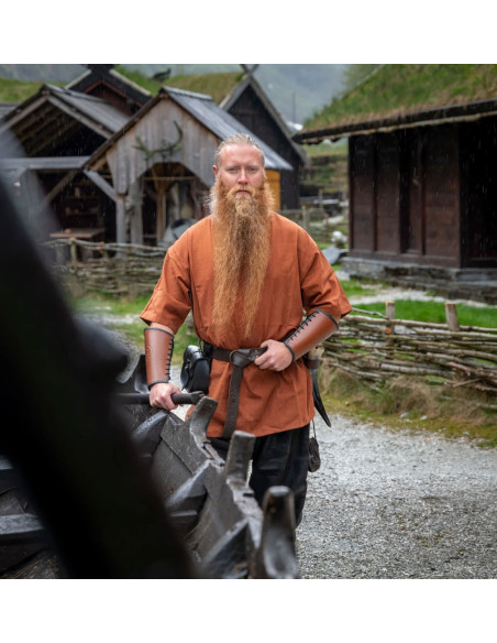 Túnica vikinga manga corta Olaf, roja