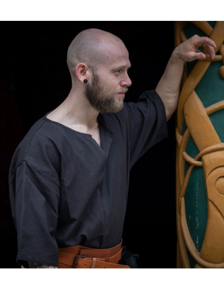 Viking tuniek korte mouw Olaf, zwart