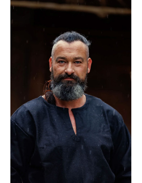 Túnica vikinga Olvisson, lana negra