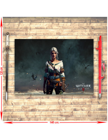 Das Witcher Wild Hunt III Ciri-Banner- und Schwertpaket