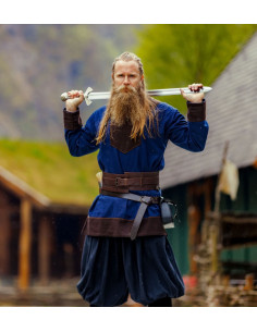 Wikinger-Wolltunika Modell Roland, dunkelblau