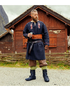 Túnica vikinga manga larga Hugin and Munin, negro