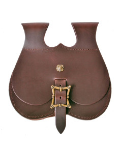 Bolsa Medieval siglos XV-XVI en piel (22 x 22 cm.)