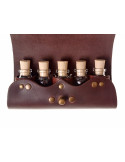 Lædertaske med 5 potions med knaplukning (16,5 x 11 cm.)