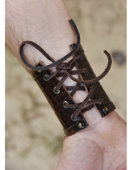 Wild zwijn Keltische armband, bruin leer