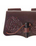 Taske med 5 læderemikser med hornlukning (16,5 x 11 cm.)