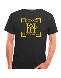 Camiseta Legio XXII Deiotariana Romana en negro, manga corta