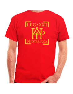 Camiseta Legio XXII Deiotariana Romana en rojo, manga corta