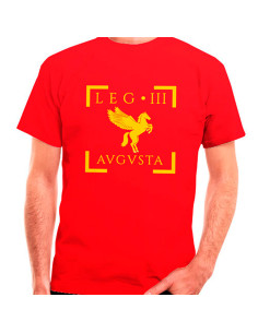 Camiseta Legio III Augusta Romana en rojo, manga corta